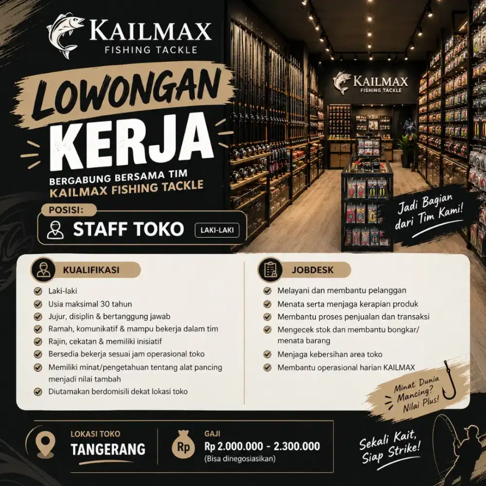 LOWONGAN KERJA (STAFF TOKO / SHOPKEEPER)