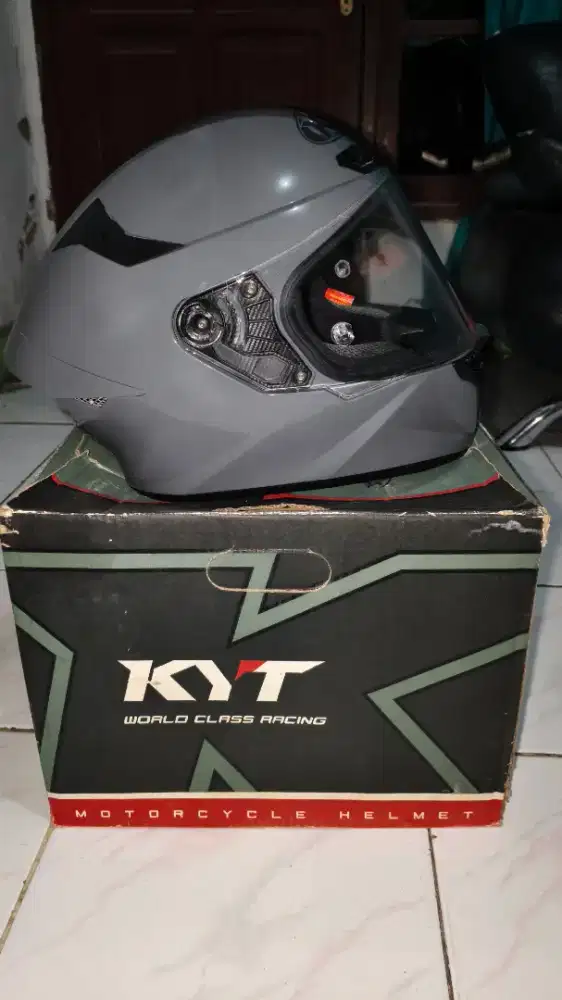 KYT TTC GREY GLOSSY FULLSET MULUS