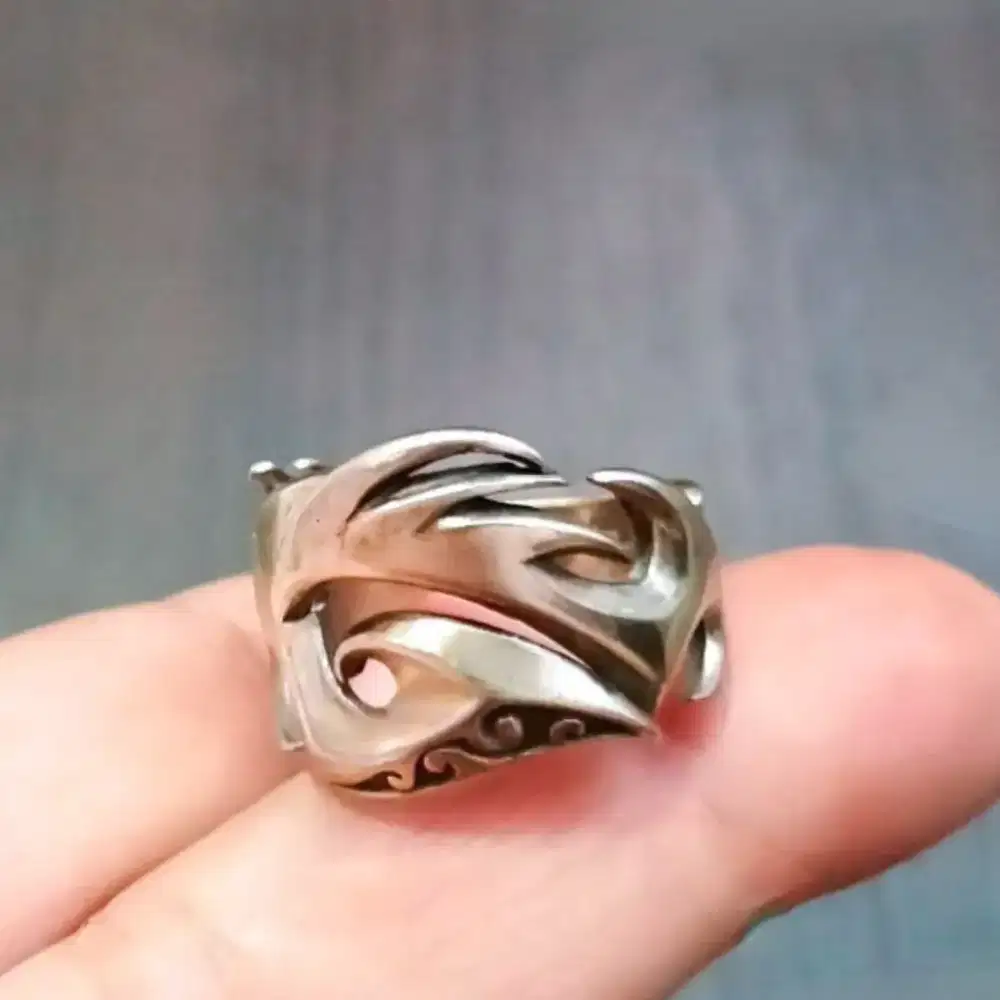 Cincin Perak Silver S 925 Tribal Wave