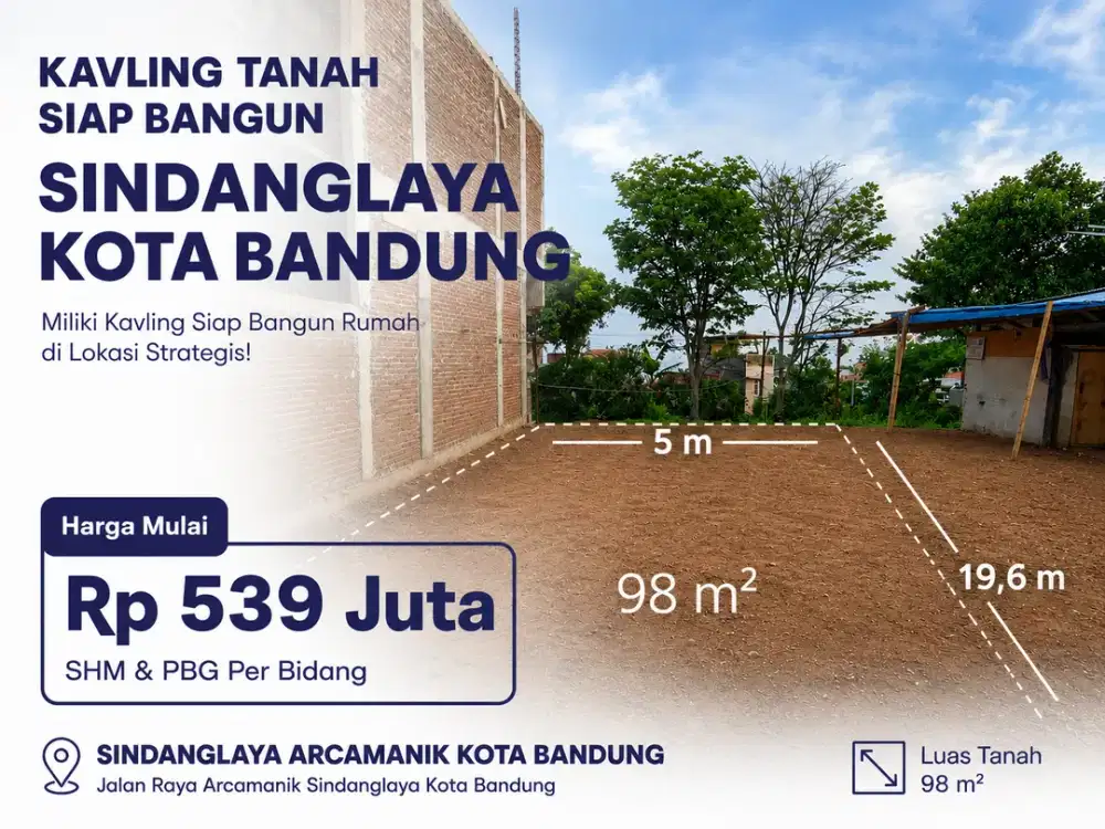 KAVLING TANAH DALAM KOMPLEK SHM 98 M2 DEKAT RS HERMINA ARCAMANIK