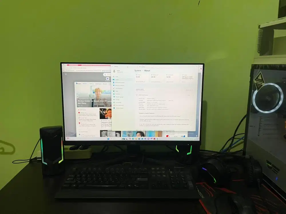 komputer gaming 1 set lengkap CPU + monitor