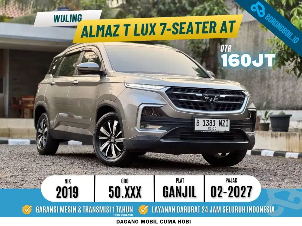 Wuling Almaz T Lux 7-Seater AT 2019 abu - abu