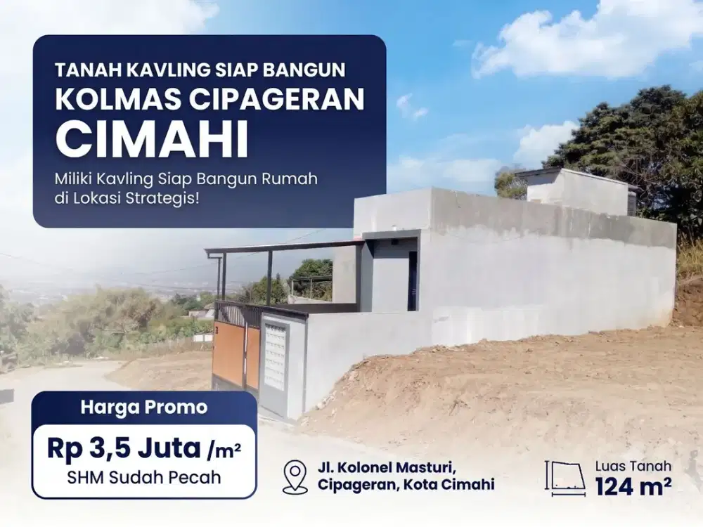 Kavling Tanah Shm 124 M2 Dekat Alam Wisata Cimahi