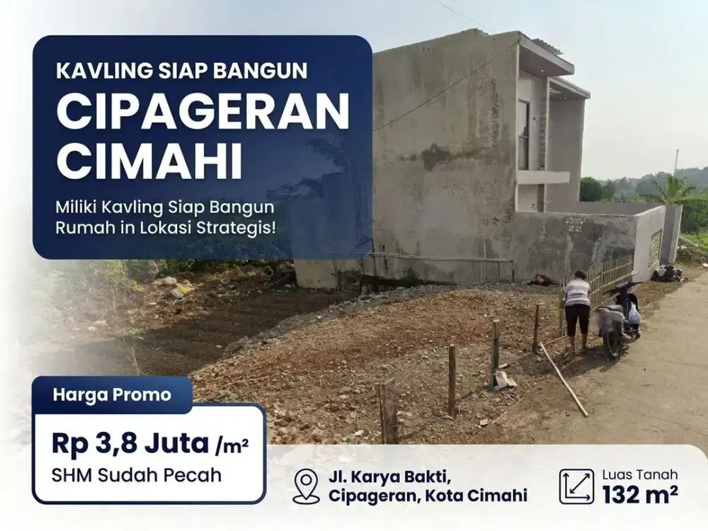 Kavling Tanah Shm 132 M2 Dekat Alun Alun Cimahi