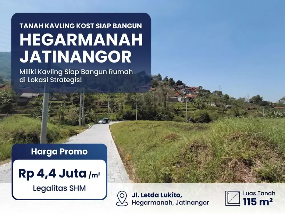 Kavling Tanah Shm 115 M2 Dekat Hegarmanah Jatinangor