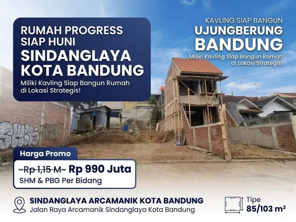 RUMAH SIAP HUNI 2 LANTAI 3 KAMAR DI SINDANGLAYA BANDUNG