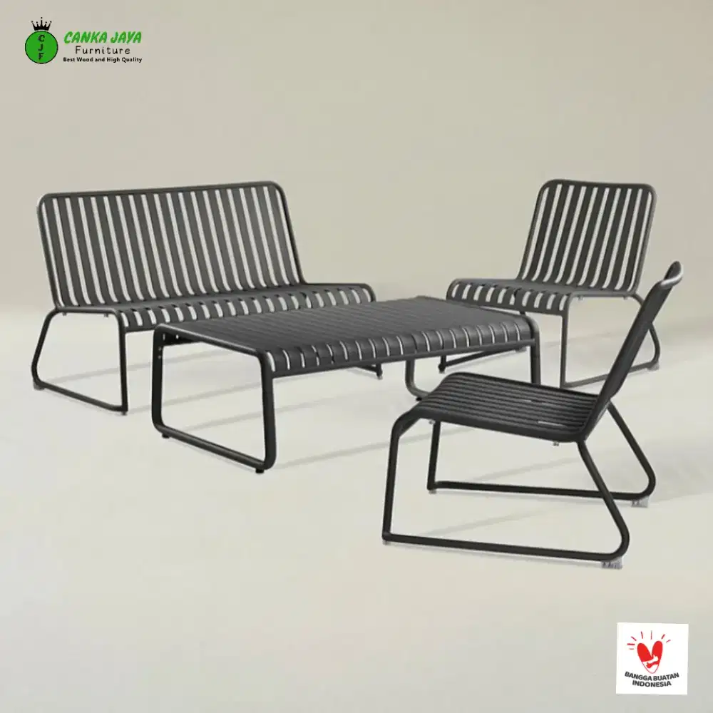 Set Kursi Meja Besi Bellevile loungesoffa Modern Minimalis