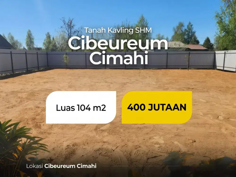 KAVLING TANAH SHM 104 M2 DEKAT JALAN AMIR MAHMUD CIMAHI