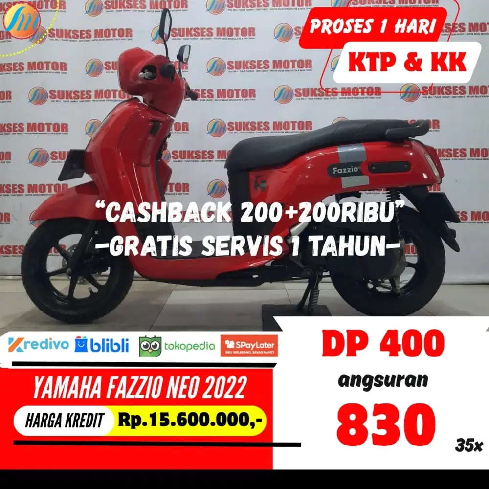 DP CUMA 400RB YAMAHA FAZZIO NEO 2022 ANGSURAN SANGAT RINGAN BERGARANSI