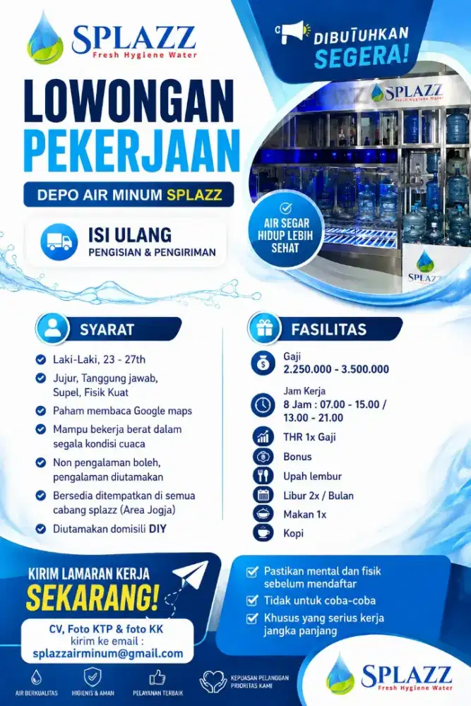 Lowongan Depot Air Minum ( Pengisian & Pengiriman)