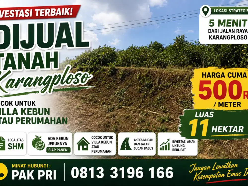 Dijual tanah daerah karangploso