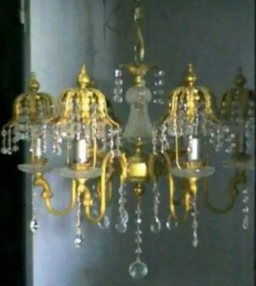 Lampu Crystal Ceko, design & rangka Kuningan asli Italy. #Citayam