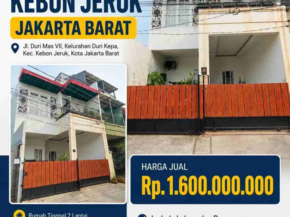 DIJUAL VIA LELANG RUMAH TINGGAL KEBUN JERUK JAKARTA BARAT