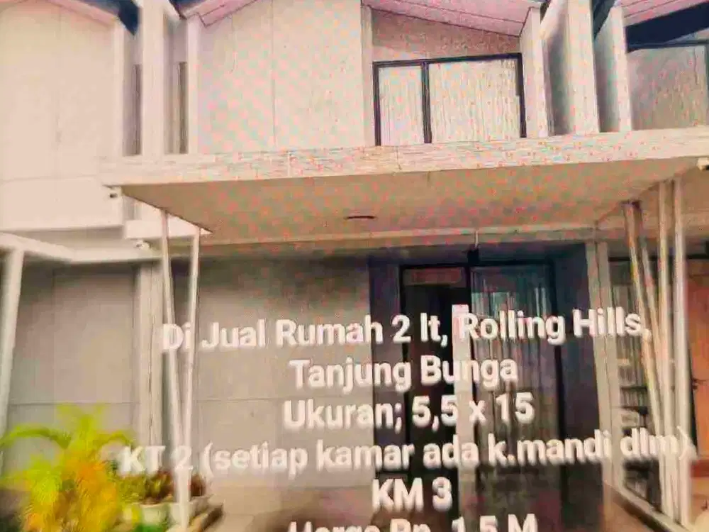 Dijual Rumah 2 lt di Perum. Rolling Hills Tanjung Bunga, Makassar