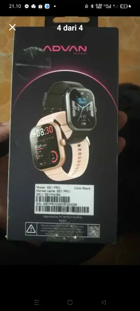 Rp 200.000 Jual cepat aja jam tangan smartwatch advan SE 1 Pro mulus