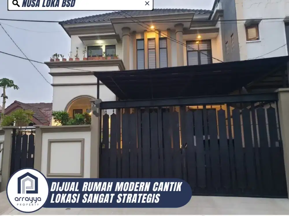DIJUAL RUMAH CANTIK 2 LANTAI SIAP HUNI LOKASI SANGAT STRATEGIS DI NUSA LOKA BSD (DMB29)