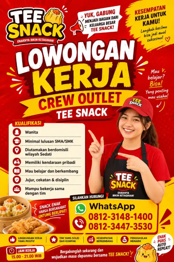 Dibutuhkan Jaga outlet Dimsum Tee Snack