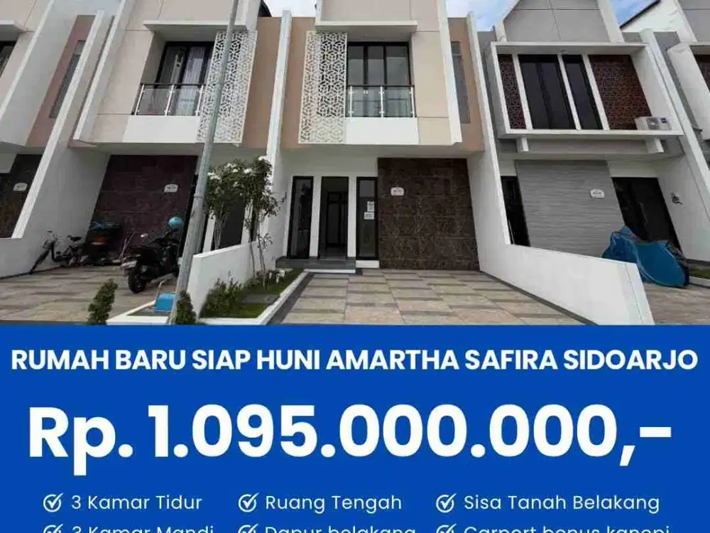Jual rumah baru siap huni tipe clover 2,5 lt lokasi Amartha Safira Sidoarjo kota