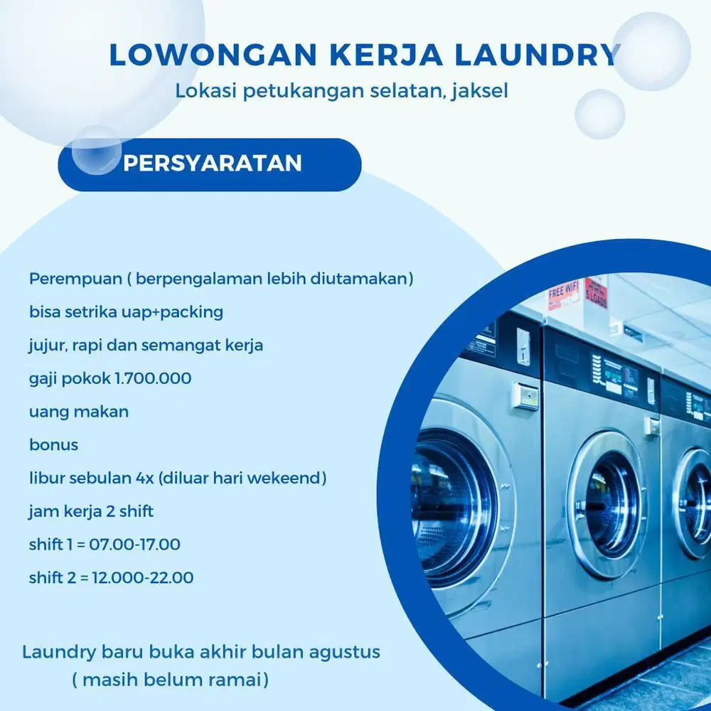 Lowongan staff laundry