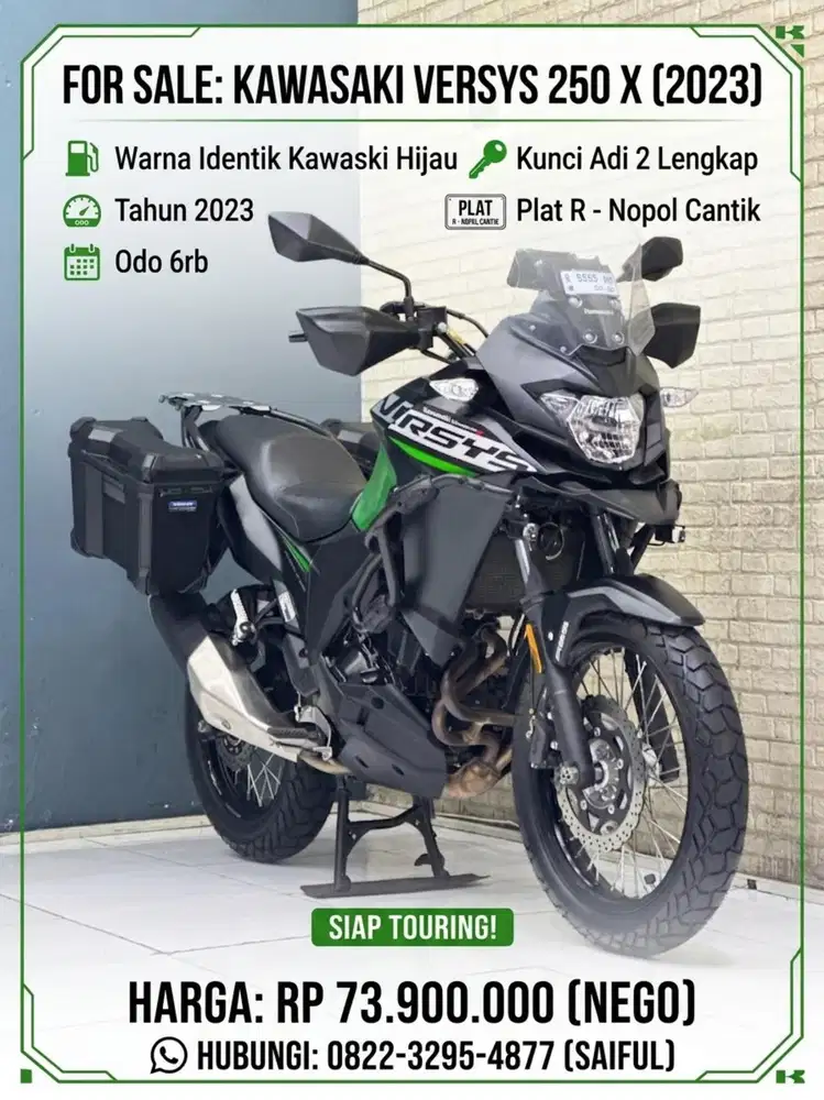Odo 6rb Istimewa!!Kawasaki Versys 250cc 2023 Plat R Mulus-Mustika