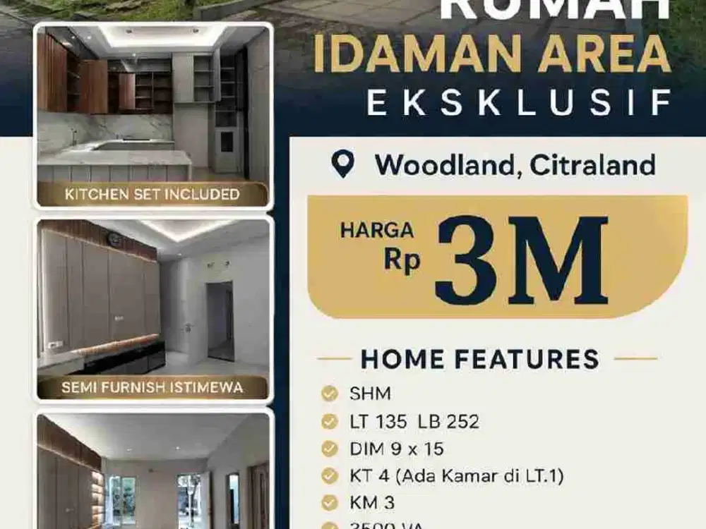 Di Jual Rumah Murah Semi Furnish , Harga Under Market