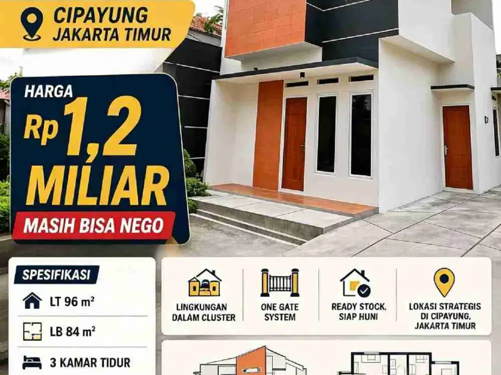 Harga Termurah Rumah Ready Stock Siap Huni di Cipayung Jakarta Timur