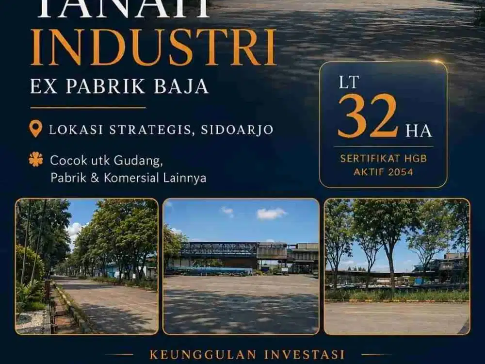 Tanah EX PABRIK BESI Di
Jl. Gajahmada,Kedungturi -Sidoarjo