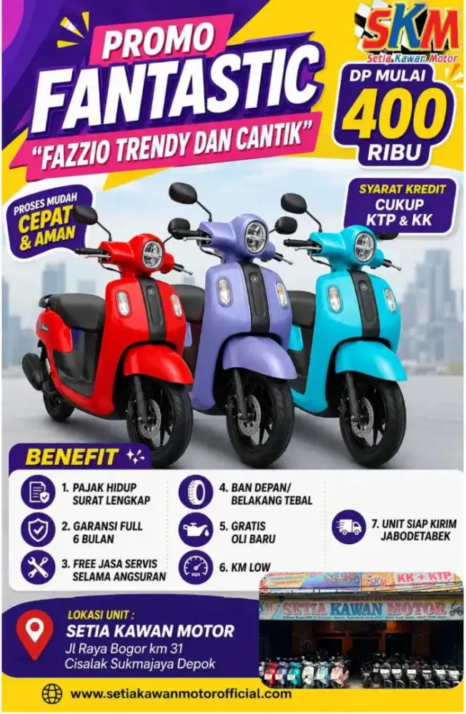 Promo Cicilan DP 500rb Yamaha fazzio th 2026 cash/credit