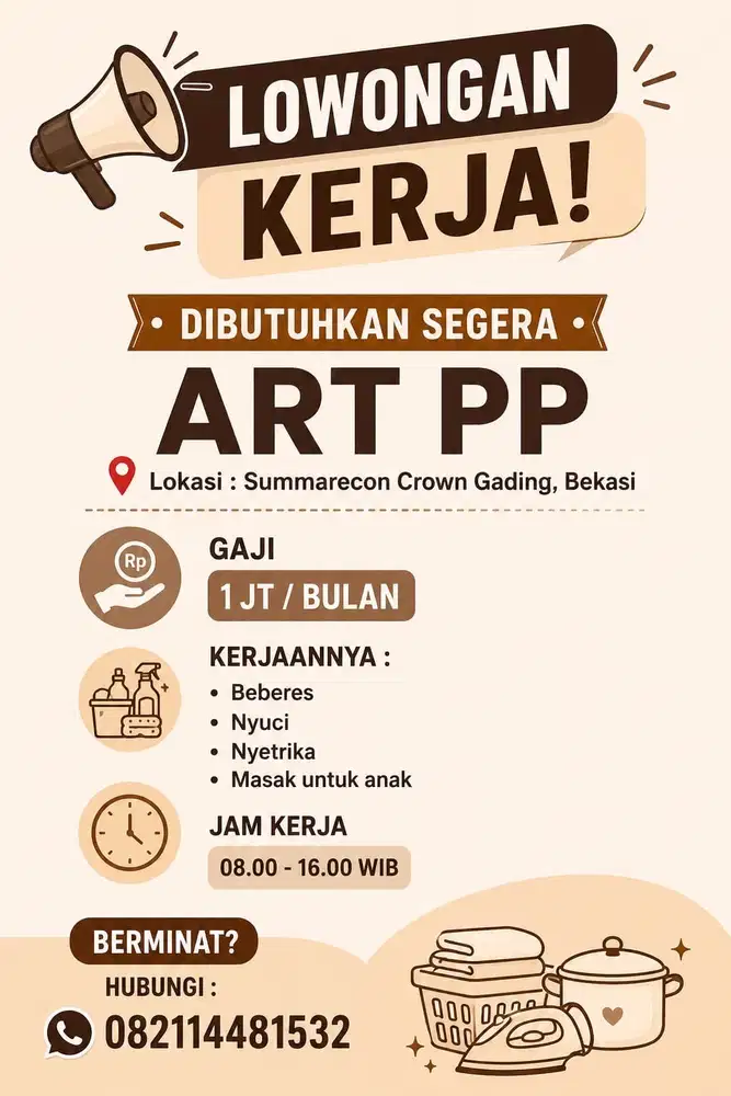Dibutuhkan segera ART PP