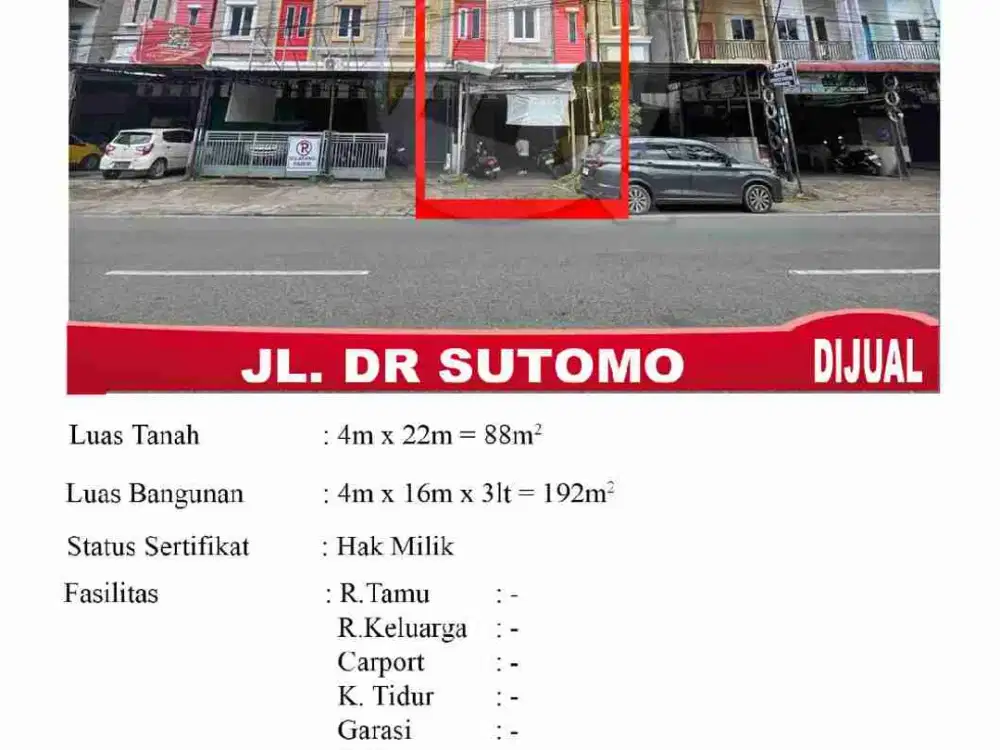Ruko Strategis, tepi jalan