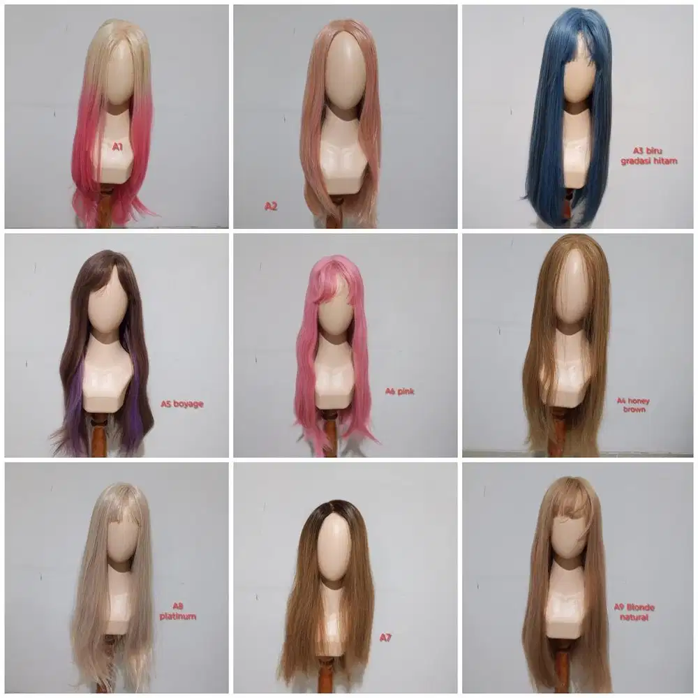 Jual rugi koleksi pribadi! 15 pcs rambut palsu daily wig berkualitas