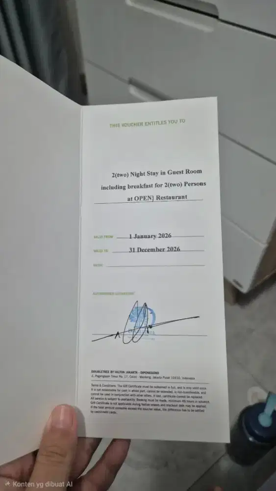 Voucher hotel 2 malam di doubletree by hilton jakarta