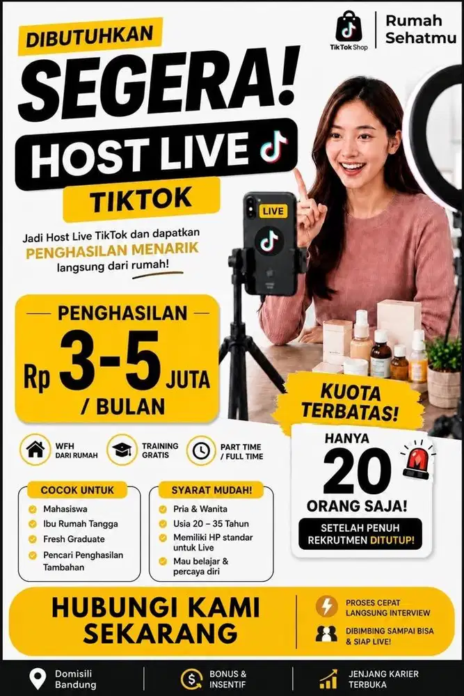 LOWONGAN PEKERJAAN HOST LIVE EDUKASI