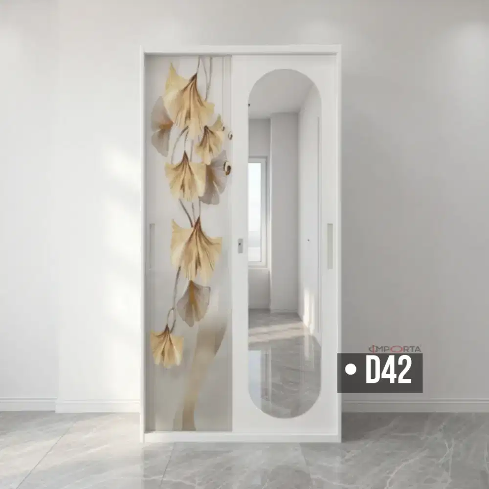 Lemari Pakaian Besi Pintu Sliding 2 Pintu Importa OKELO D42