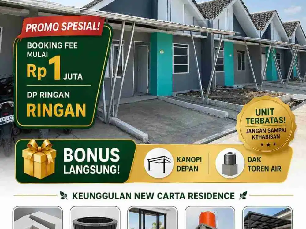 RUMAH SUBSIDI RASA KOMERSIL PALING DEKAT KE TARUMAJAYA