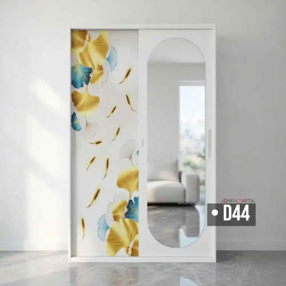 Lemari Pakaian Besi Pintu Sliding 2 Pintu Importa OKELO D44