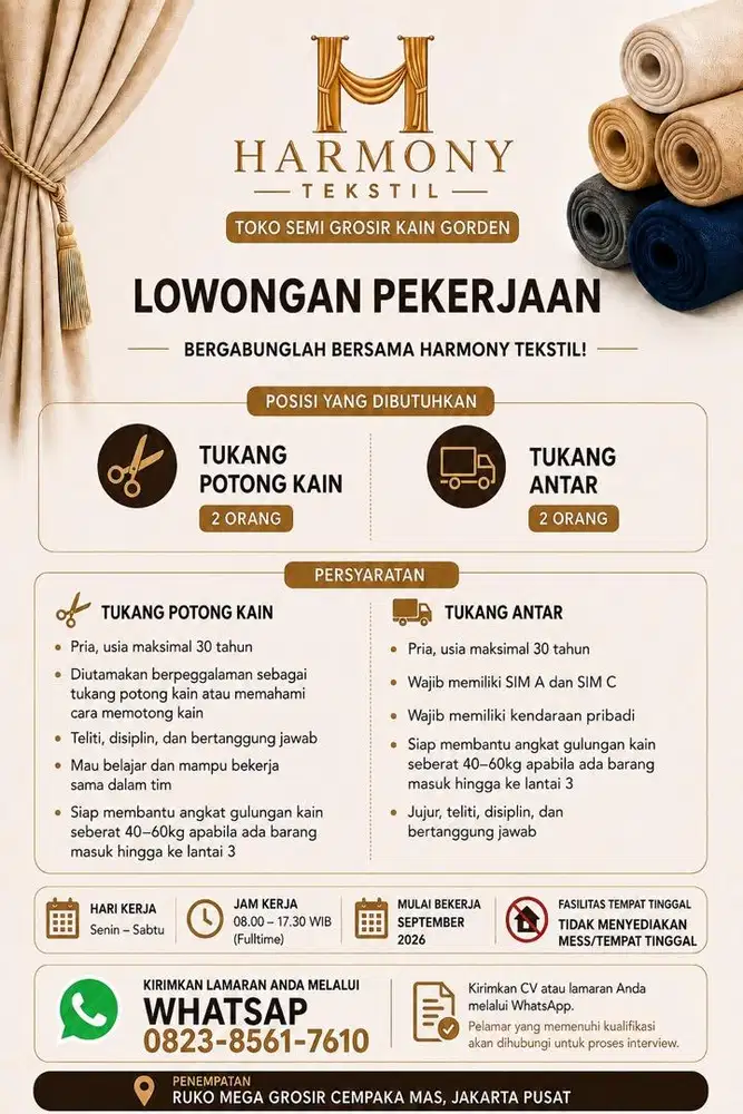 Lowongan Kerja di Cempaka Mas, Jakarta Pusat