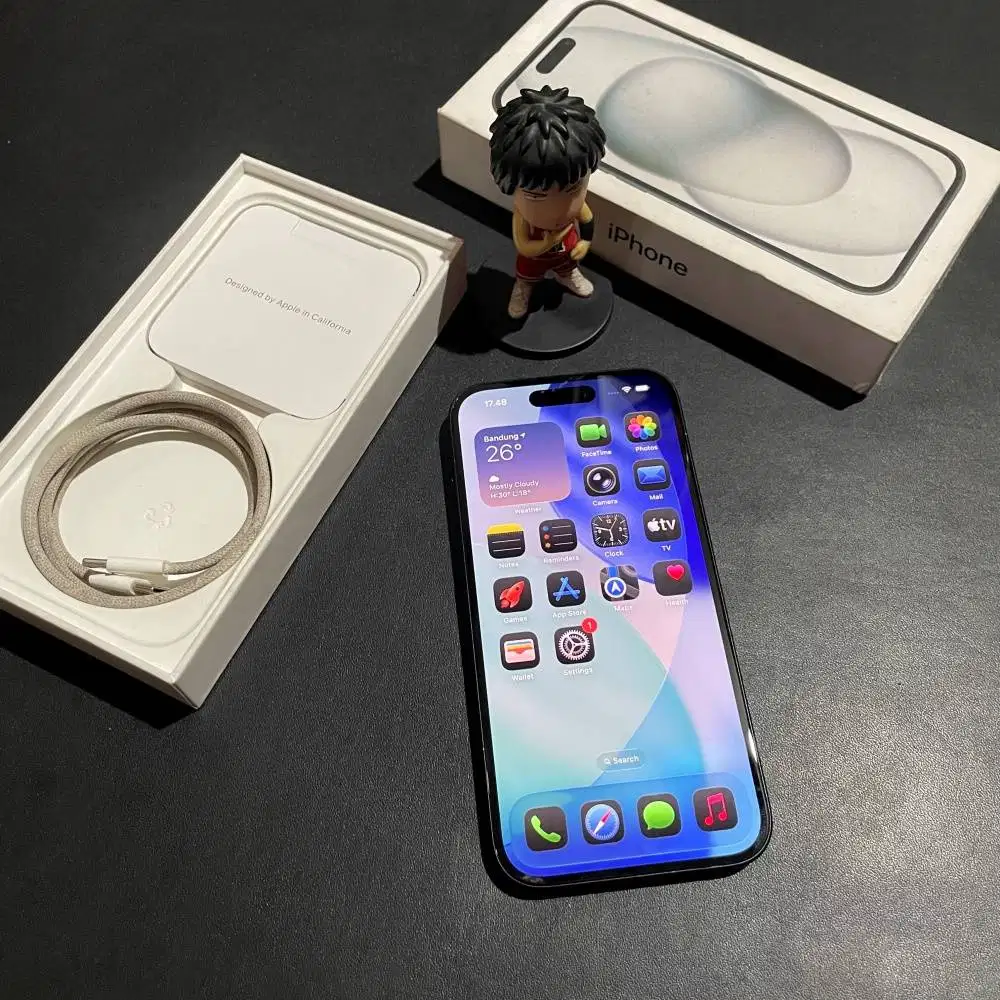 iPhone 15 128gb Garansi iBox Aktif Black Fullset Original