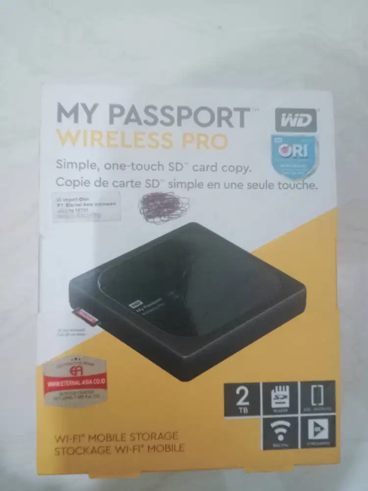DIJUAL WD My Passport Wireless Pro 2TB Fullset Mulus ORI
