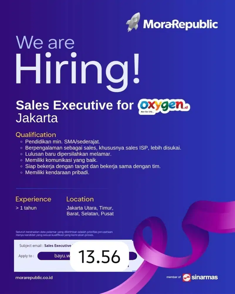 Lowongan Kerja Sales wifi Oxygen.id