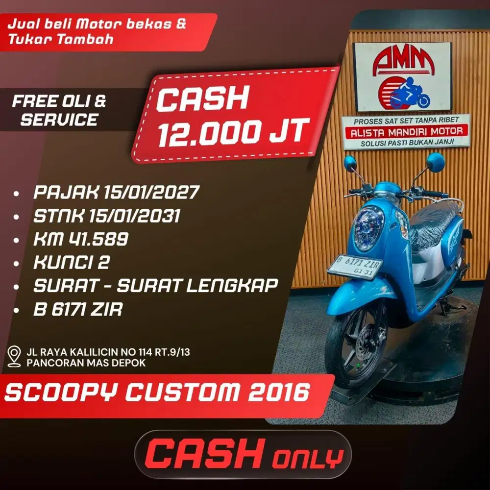 SCOOPY 2016 PAJAK HIDUP KUNCI 2 CASH ONLY ALISTA