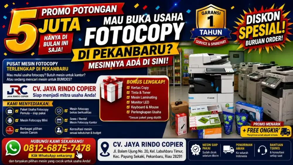 MAU BUKA USAHA FOTOCOPY DI PEKANBARU? MESINNYA ADA DI SINI!