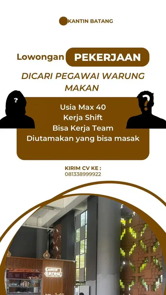 Dicari Pegawai Warung Makan