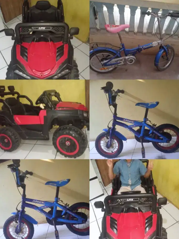 Borong semua sepeda 2 unit dan mobil aki