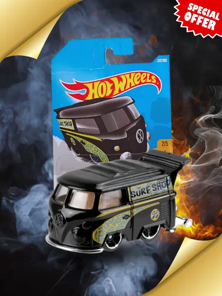 Hot Wheels Volkswagen Kool Kombi Surf's Up Hitam 2017 Diecast Mainan