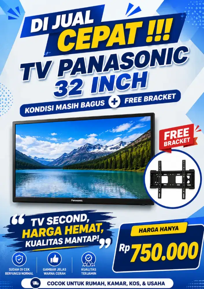 TV Panasonic 32 Inch + Bracket
