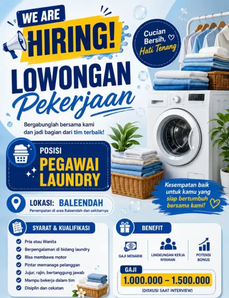 Di cari karyawan Loundry