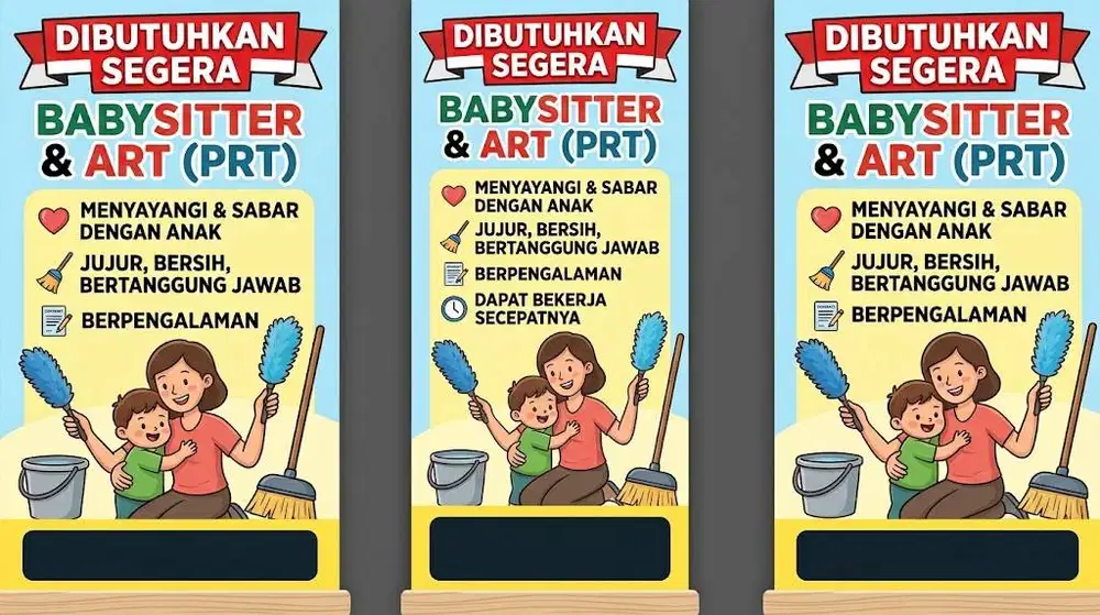 DIBUTUHKAN SEGERA: Babysister dan beres beres rumah yang berpengalaman