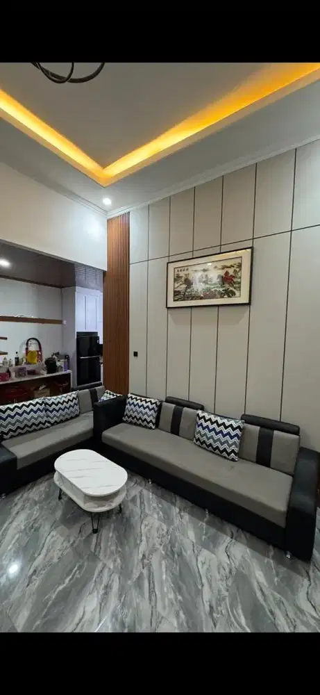 Sofa L kulit seperti baru muluss