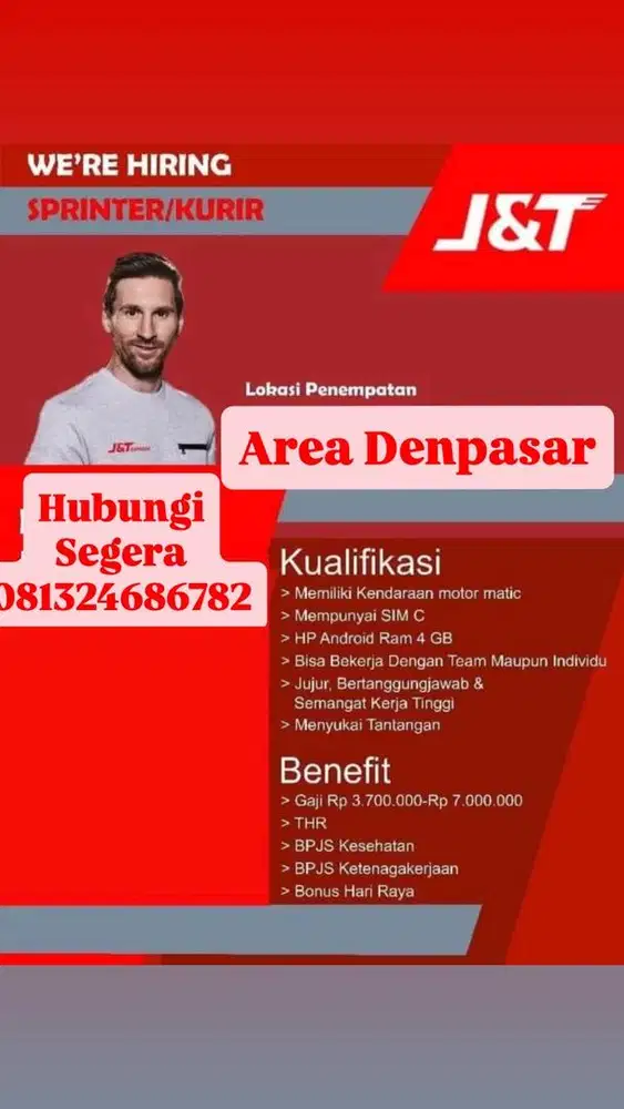 Lowongan kurir/sprinter